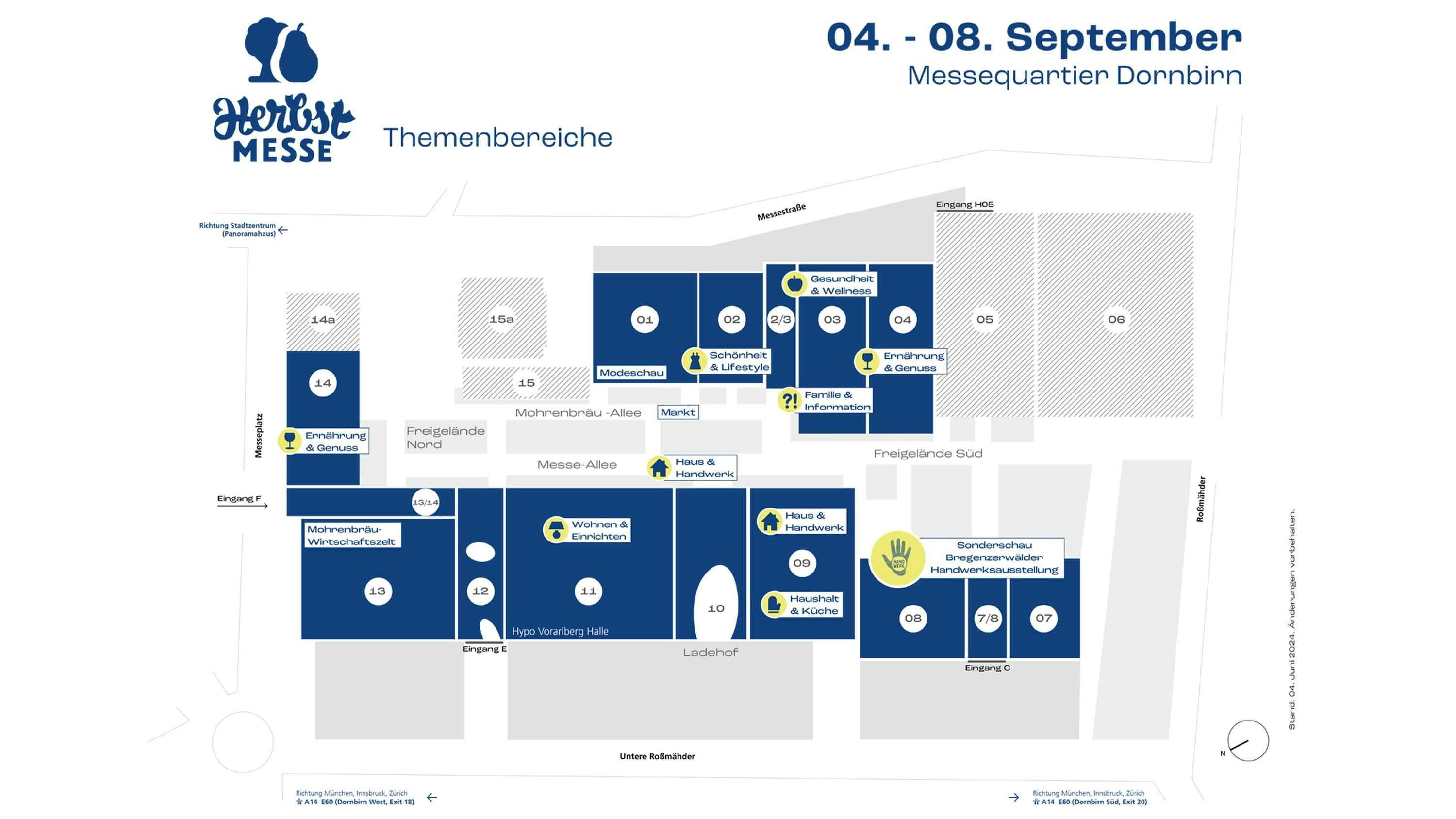 Geländeplan Aussteller Herbstmesse 2024 © Messe Dornbirn